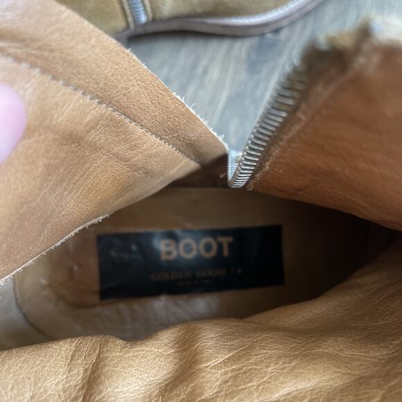 Golden Goose Suede Young Cowboy Ankle Boots Studded Side-Zip Block Heel Size 38 - Picture 9 of 9